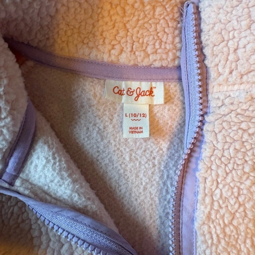 Cat & Jack Pink and Purple Fleece Jacket, Sz 10/12